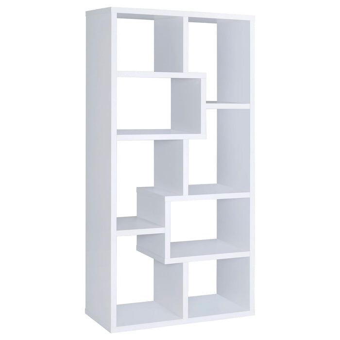 8 Shelf Geometric Bookcase Furniture Max
