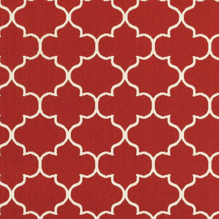 8' X 11' Indoor / Outdoor Area Rug - Red / Ivory