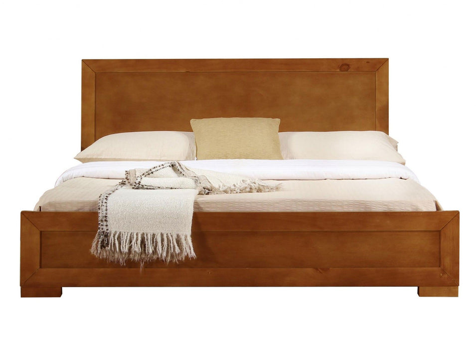 Queen Platform Bed - Oak Wood