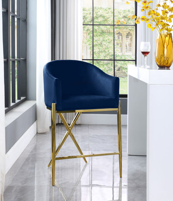 Xavier - Counter Stool with Gold Legs Meridian Furniture