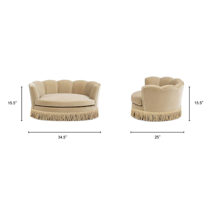 Clara - Medium Scalloped Pet Sofa Bed - Brown Jennifer Taylor Home