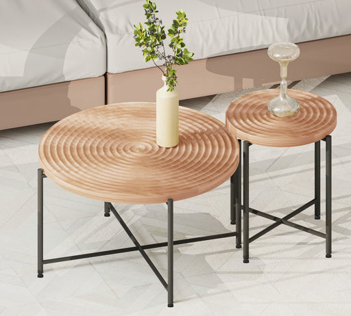 Coffee And End Table Set Waterproof Cover (Set of 2) - Natural Wood / Brown US Pride