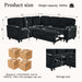 L-Shaped Sofa With Pull Out Sofa Bed With USB Home Essentials