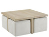 Oasis - Dockside Cocktail Table With 4 Ottomans - Beige / White Universal Furniture