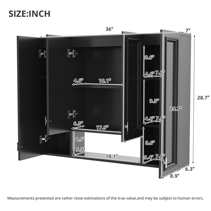 Wall Mounted Bathroom Cabinet With 5 Adjustable Shelves Hearth and Haven