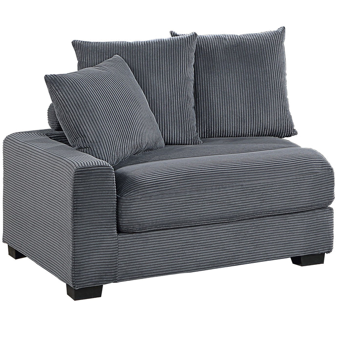 5 Piece Modular Sectional Set Couch With LAF & RAF Chairs, Living Room Furniture - Dark Gray Home Essentials