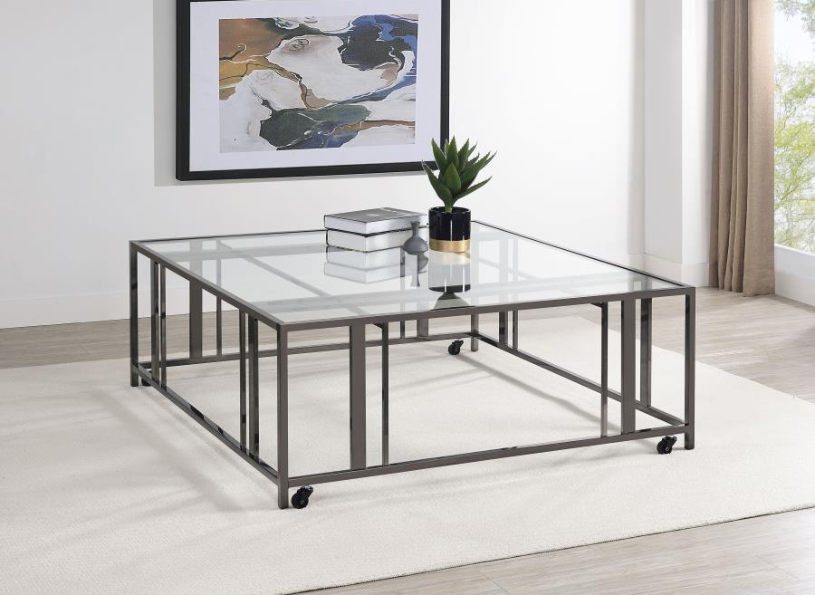 Adri - Square Glass Coffee Table Top - White