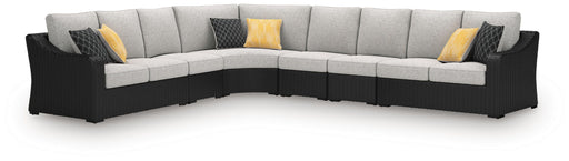 Beachcroft - 6-Piece Outdoor Sectional - Black / Light Gray Signature Design by Ashley®
