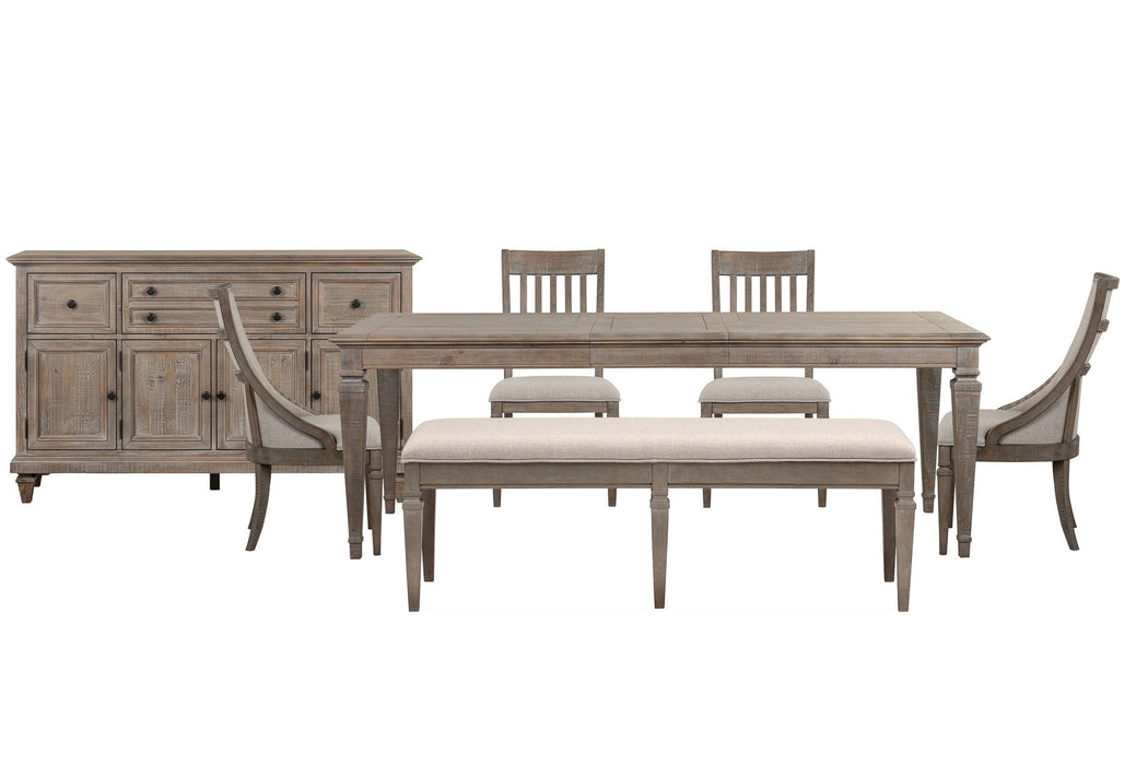 Lancaster - 7 Piece Extendable Rectangular Dining Table Set Magnussen Furniture