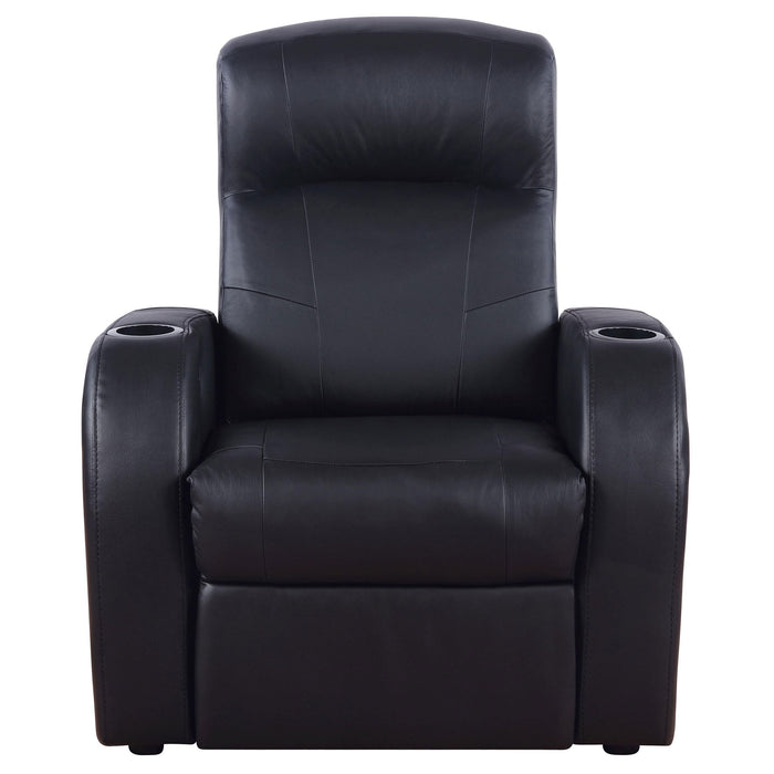 Upholstered Recliner With Cup Holder Comfort Lounge Chair - Black Furniture Max