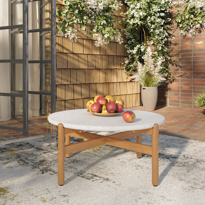 Solstice - Outdoor Coffee Table With Terrazo Top - White New Classic