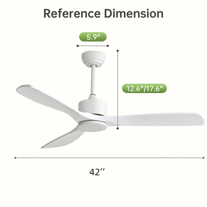 42" Ceiling Fan With DC Reversible Motor, 3 Blades, Timer Function Daily Nest