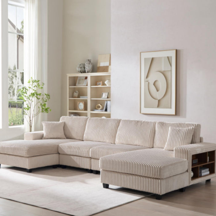 U-Shaped Convertible Sofa, 4 Seater Large Living Room Lounge Home Essentials