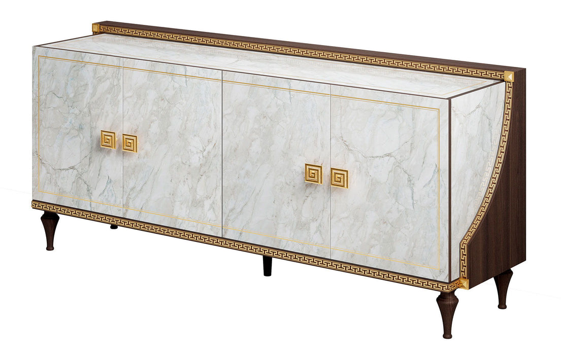 Romantica - 4 Doors Buffet - Light Beige / Brown Walnut Arredoclassic Italy