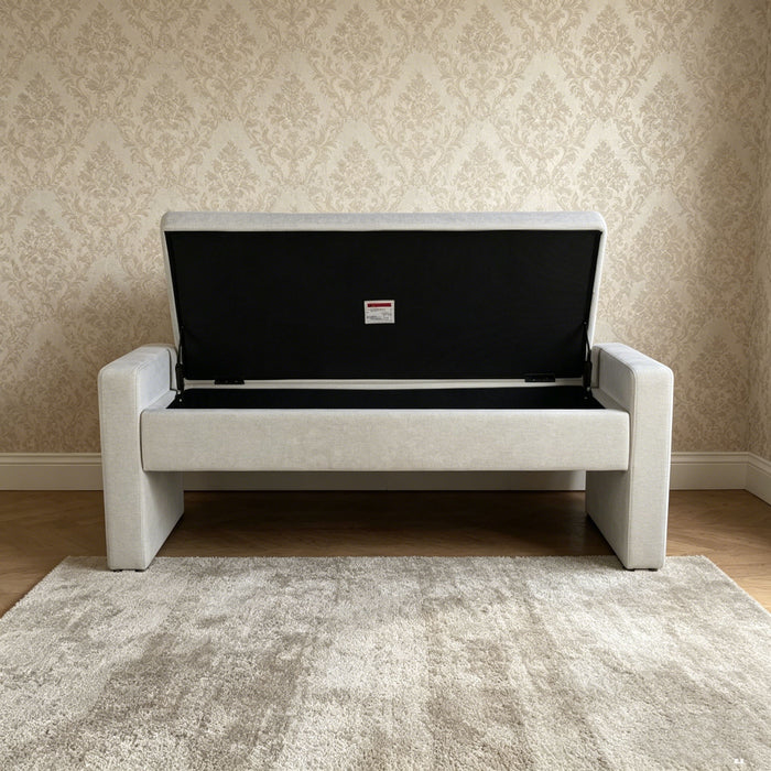 Upholstered Ottoman Bench With Storage - Dark Gray Home Essentials