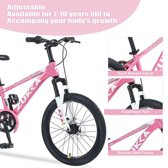 Zukka - 20" Mountain Bike With Adjustable Saddle And Suspension Fork Daily Nest