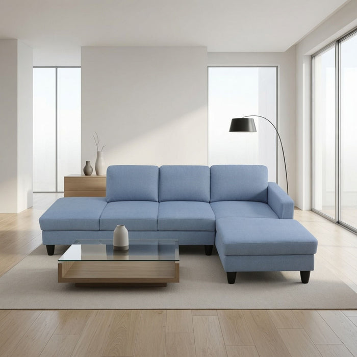 L - Shaped Sectional Sofa With Chaise & Ottoman Home Essentials
