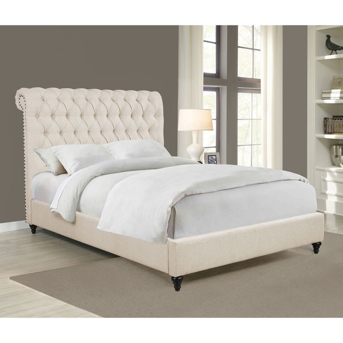 Clemence - Tufted Upholstered Bed With Rolled Back Design