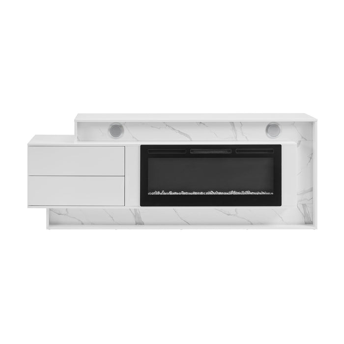 Kerry - Entertainment Unit With Speaker And LED Lighting - White Global Furniture USA
