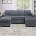 U-Shaped Sectional Set With Cushion Back Armless Chairs Right And Left Arm Chaise Home Essentials