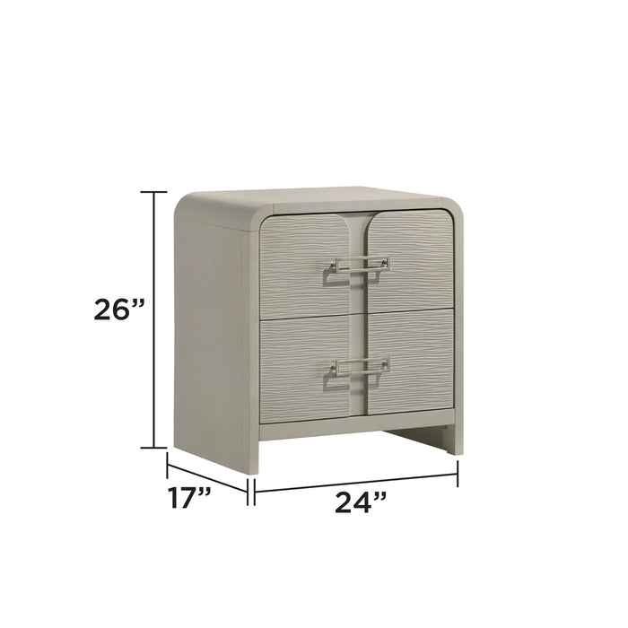 Aria - 2 Drawer Nightstand - Beige Matrix Furniture Group