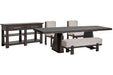 Tauren - 5 Piece Extendable Double Pedestal Dining Table Set Magnussen Furniture