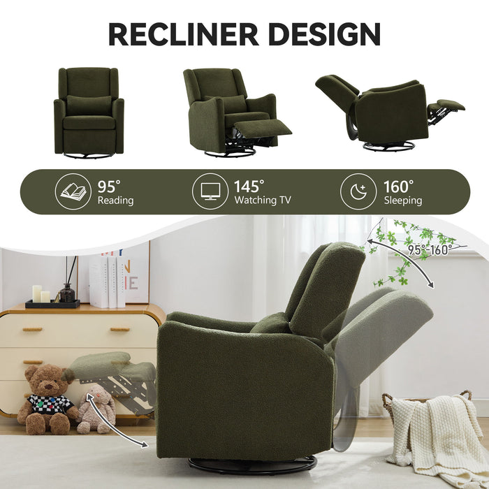 Wide Wingback Swivel Glider Rocker Recliner Chair Hearth and Haven