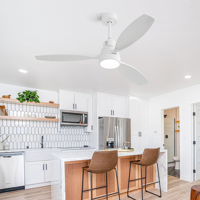 Ceiling Fan With Reversible DC Motor, LED Light, Solid Blades, Remote Control Daily Nest