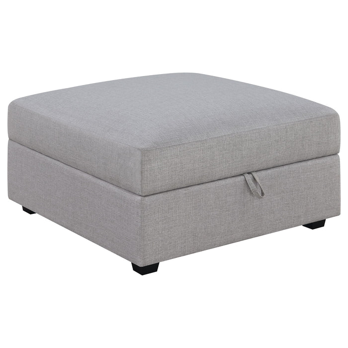 Austin - Square Upholstered Ottoman - Gray Furniture Max