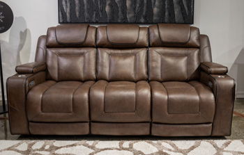Mestrino - Power Recline Sofa With Adjustable Headrest - Hickory Signature Design by Ashley®