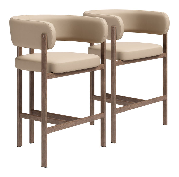 Ruge - Counter Stool (Set of 2) - Beige Zuo Modern