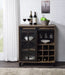 Treju - Wine Cabinet - Obscure Glass, Rustic Oak & Black ACME