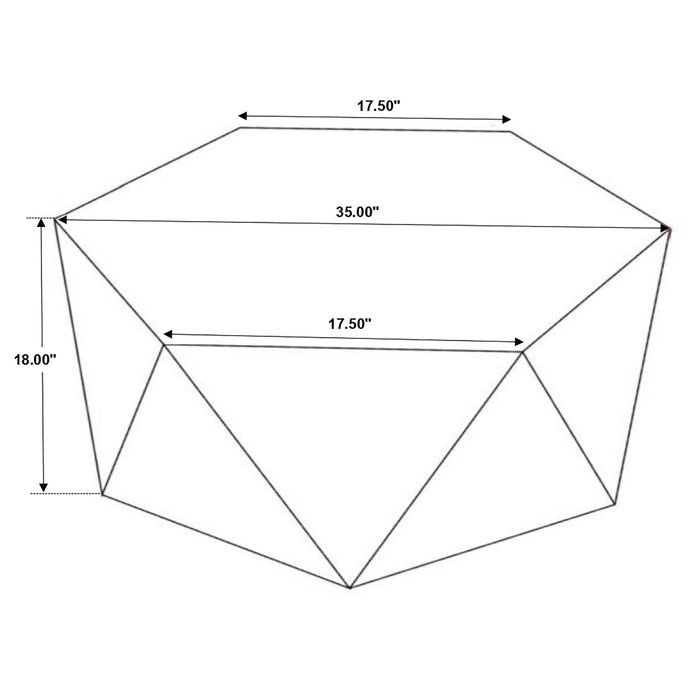 Athena - Hexagonal Top Coffee Table Coffee Table With Geometric Design - Natural Furniture Max