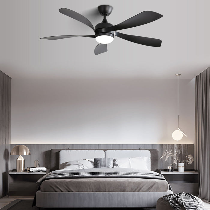 52" Ceiling Fan With 3 Color Dimmable LED Light, 5 Blades, Remote Control, Reversible DC Motor Daily Nest