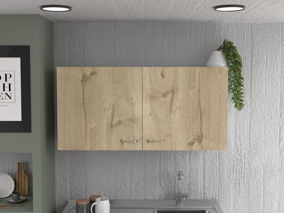 Standard Accent Cabinet With One Shelf - White And Light Oak