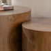 Round Nesting Coffee Table For Small Living Room (Set of 2) - Brown / Wood Home Essentials