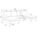U - Shape Sectional With Legs, Pillow Top Arms - Dark Gray Home Essentials