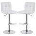 Lenny - Upholstered Adjustable Bar Stool (Set of 2) - White Furniture Max