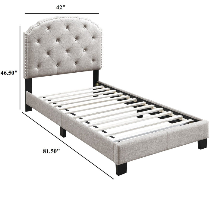 Button Tufted Bed With Nailhead Trim Home Essentials
