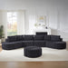 Modular Sectional Sofa With 6 Pillows And 4 Curved Footstools For Living Rooms - Black Home Essentials