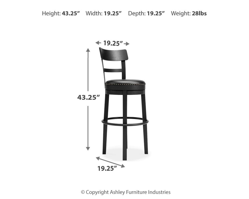 Valebeck - Tall Upholstered Swivel Barstool Signature Design by Ashley®