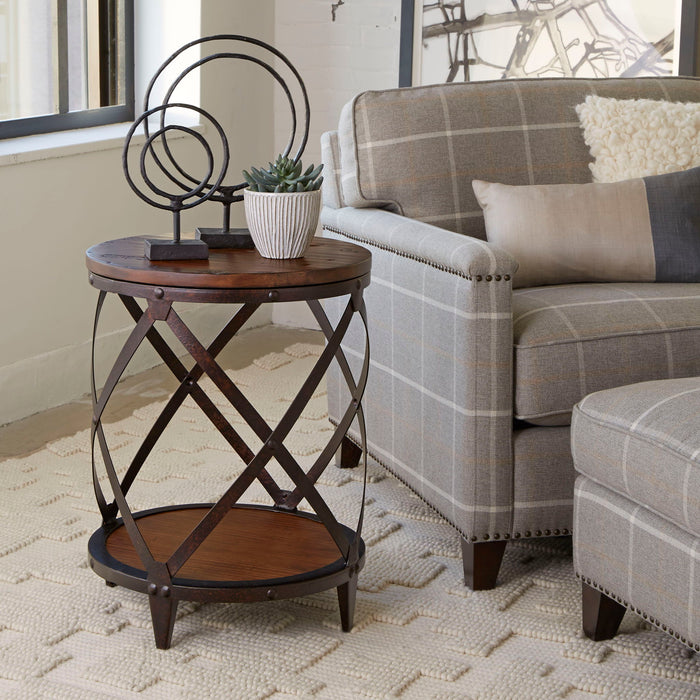 Pinebrook - Round Accent Table - Distressed Natural Pine Magnussen Furniture