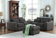 Tatman - Linen Blend Sectional With 2 Ottomans - Dark Gray Urban Retreats