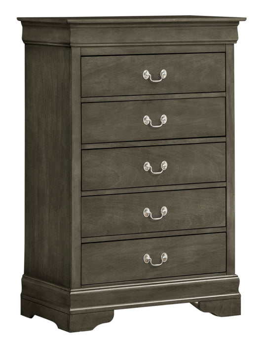 Glory Furniture Louis Phillipe Chest, Gray