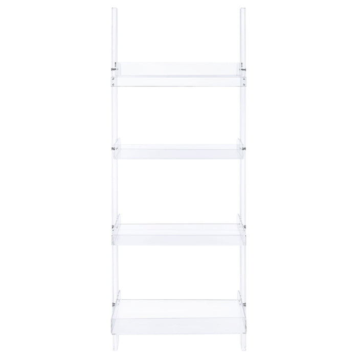 Cimarron - Ladder Bookcase With 4 Shelves - Clear Furniture Max