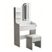 Fashion Vanity Desk With Mirror And Lights For Makeup, Hair Dryer Holder And Chair, Adjustable Lighting - White Home Essentials