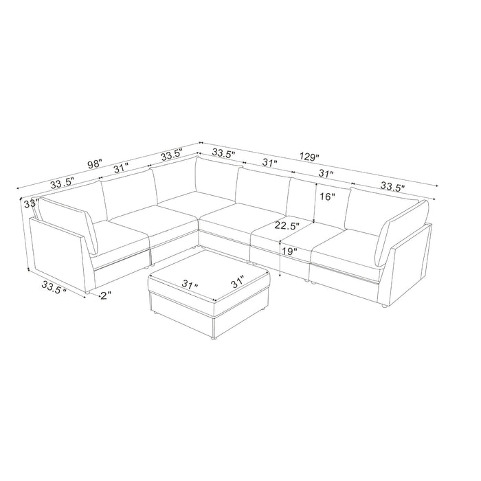Modular Sectional With Custom Configuration Home Essentials