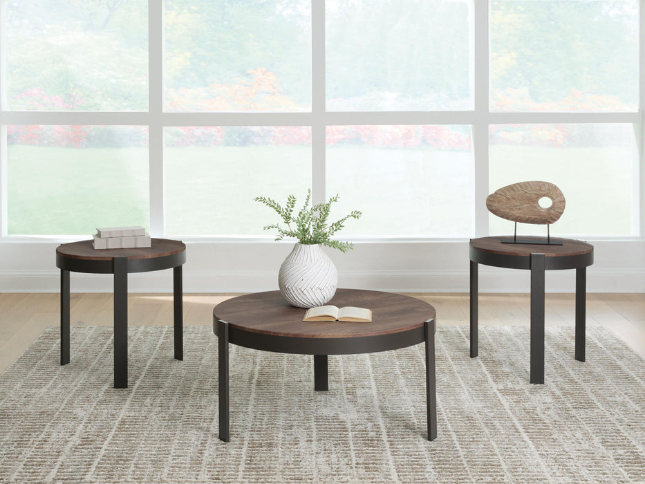 Horizon Hills - Occasional Table Set (Set of 3) - Brown / Black Signature Design by Ashley®