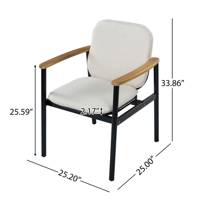 Outdoor Dining Chair - Beige / Black / Teak Noble House