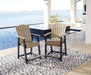 Fairen Trail - Barstool (Set of 2) - Black / Driftwood Signature Design by Ashley®